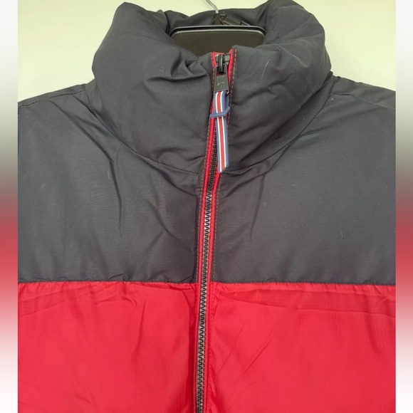 London Fog Men's Insulated Puffer Jacket Size Medium Red & Navy Blue EUC - Picture 2 of 13